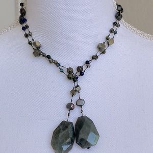 Semi precious labradorite lariat necklace